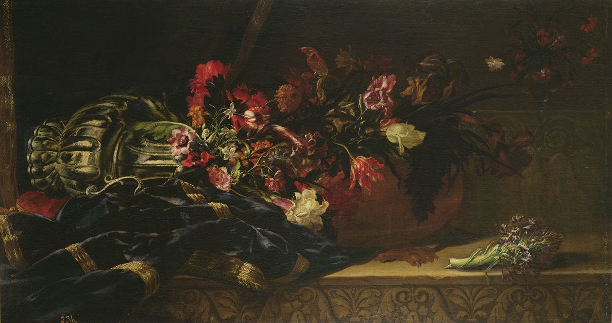 Blumen auf einem Tuch von Mario Nuzzi