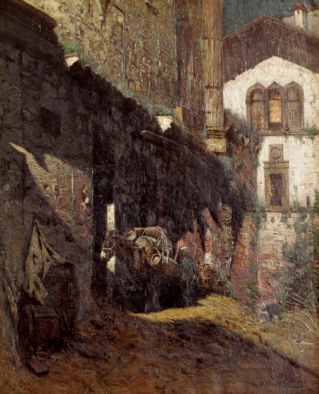 Die feuchten und verfallenen Überreste des Apollo-Tempels in Terracina von Mario de Maria