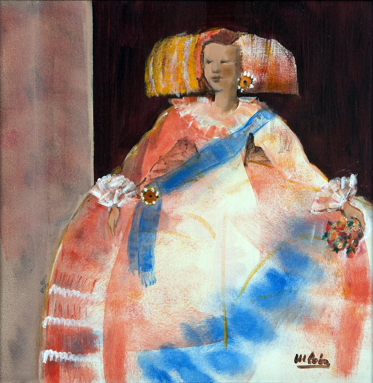Menina mit Schärpe und Blume von Marisa Leon