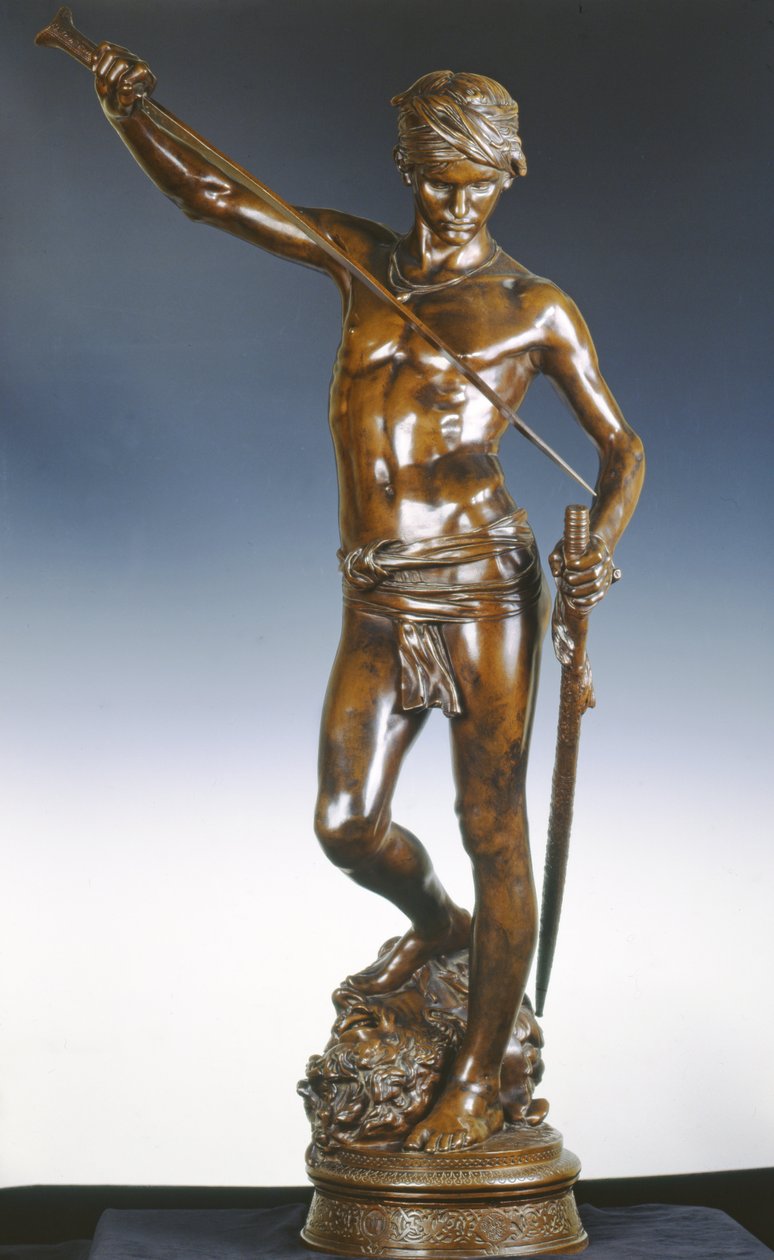 David mit dem Kopf von Goliath, ca. 1872 von Marius Jean Antonin Mercie