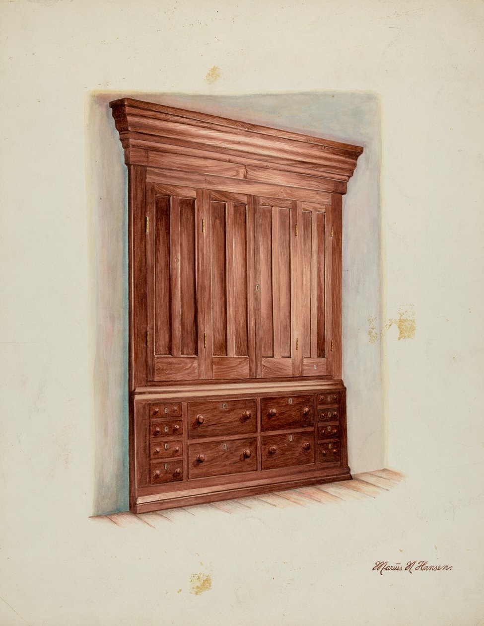 Einbauschrank, 1937 von Marius Hansen