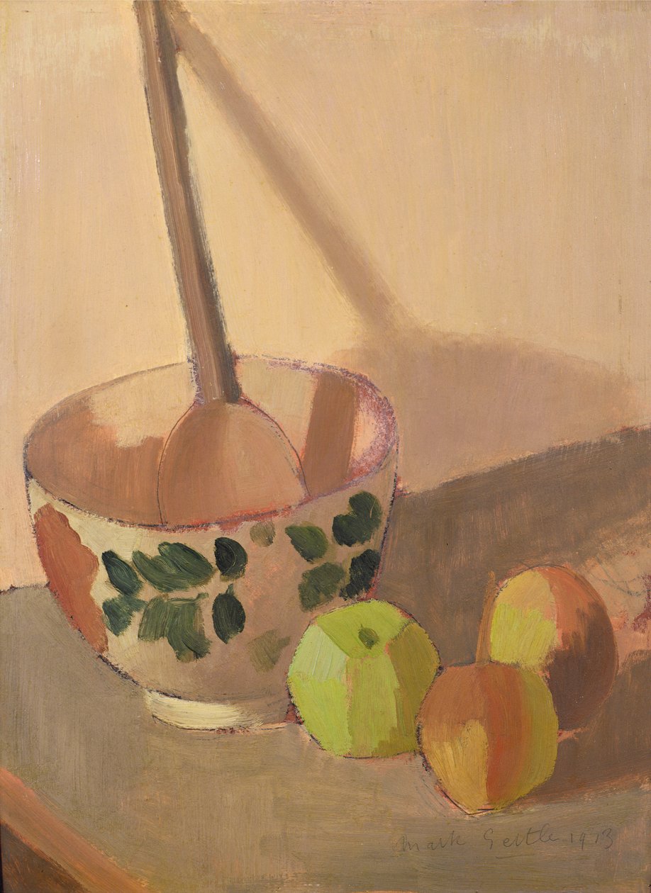 Stillleben mit Äpfeln und einer Rührschüssel, 1913 von Mark Gertler