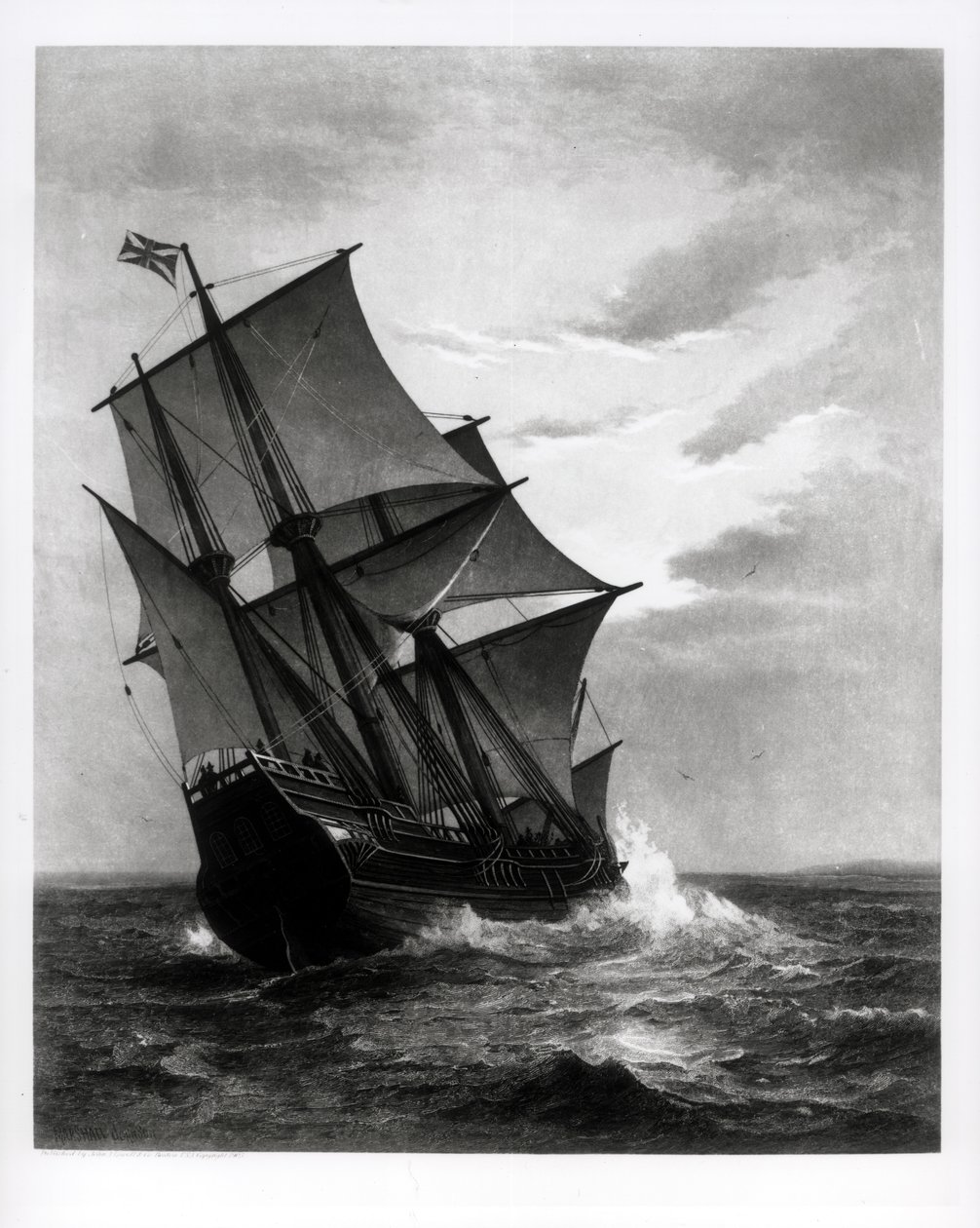 Die Mayflower, graviert und veröffentlicht von John A. Lowell, Boston, 1905 von Marshall Johnson