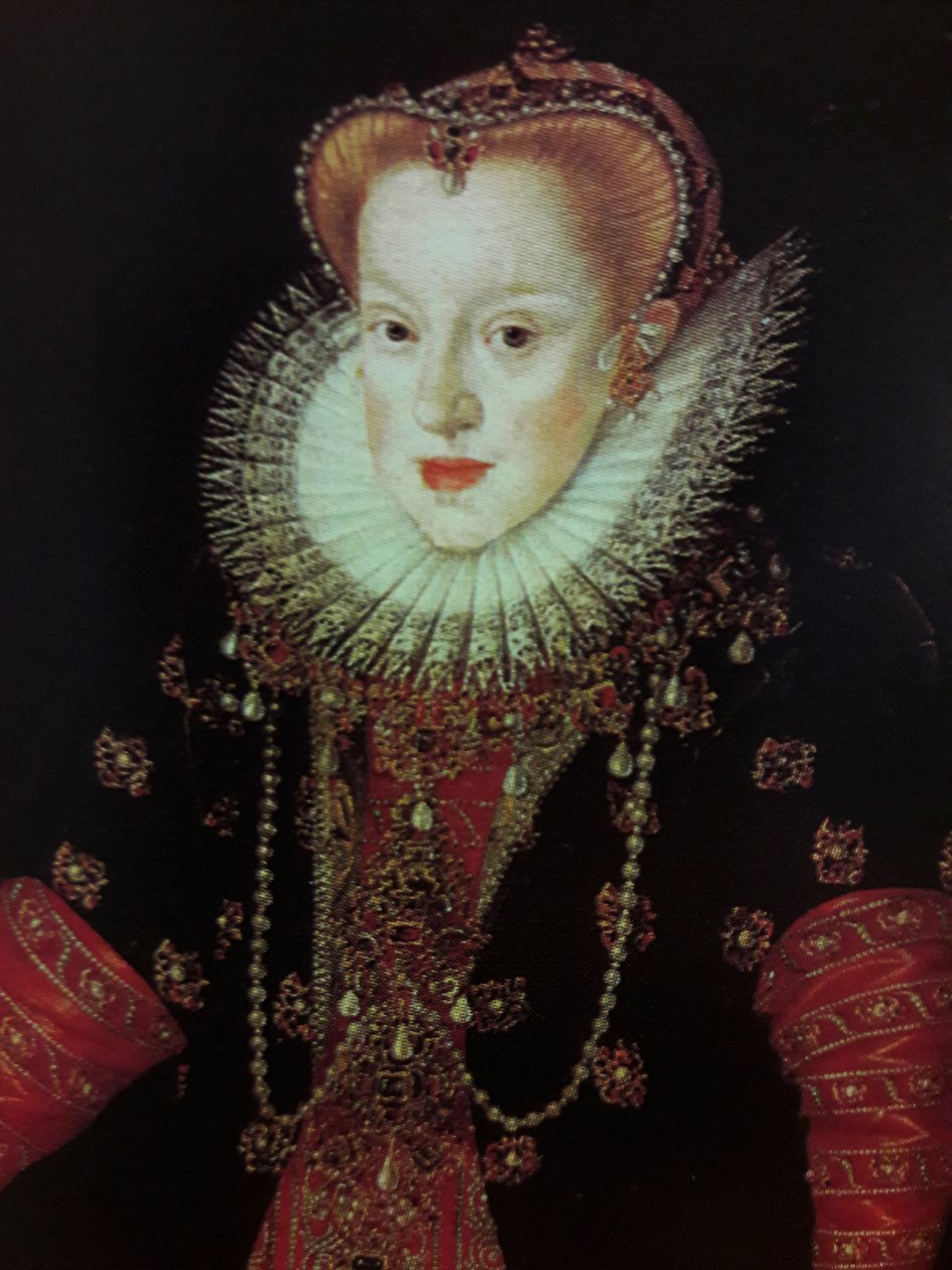 Ganzkörperporträt von Anna von Österreich (1573-1598) (Detail) von Martin Kober