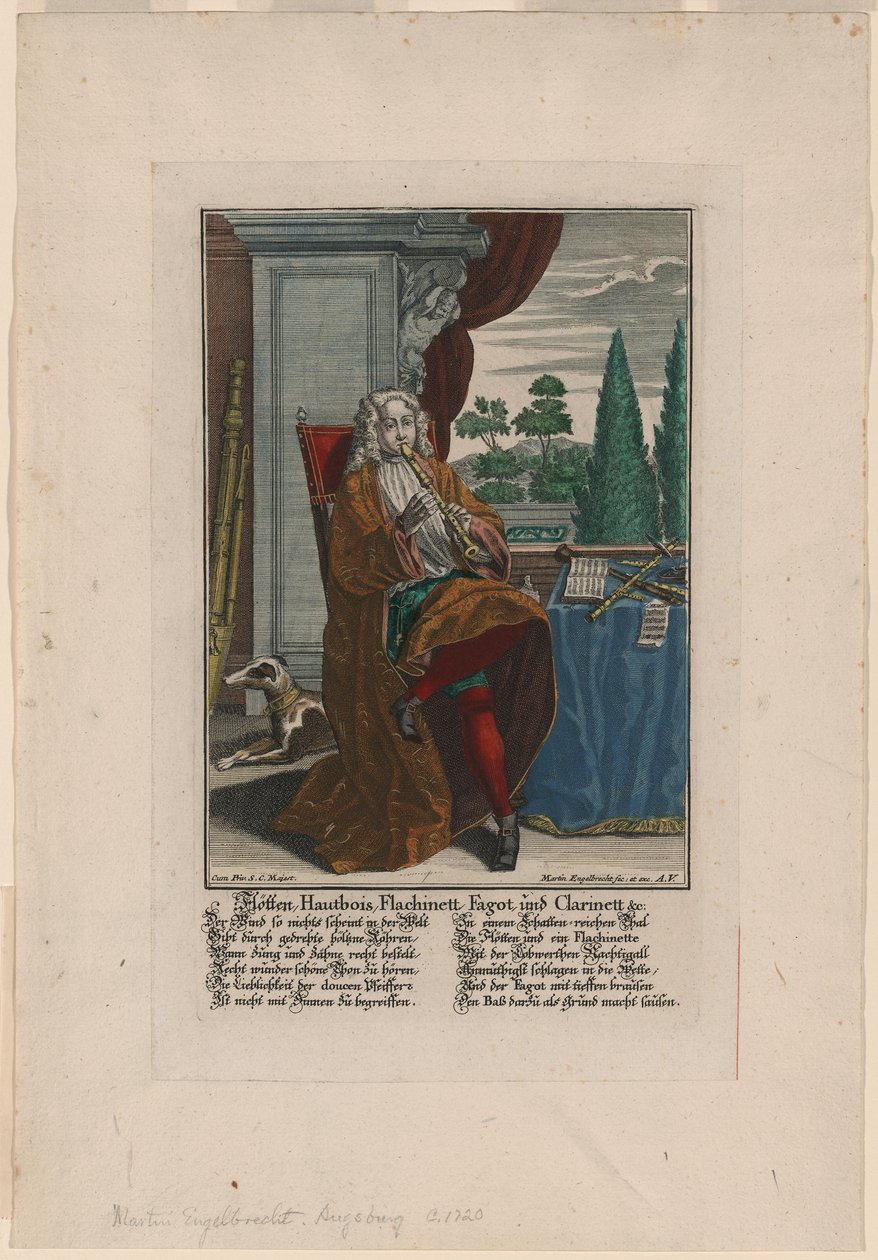 Holzblasinstrumente, ca. 1720-1730 von Martin Engelbrecht