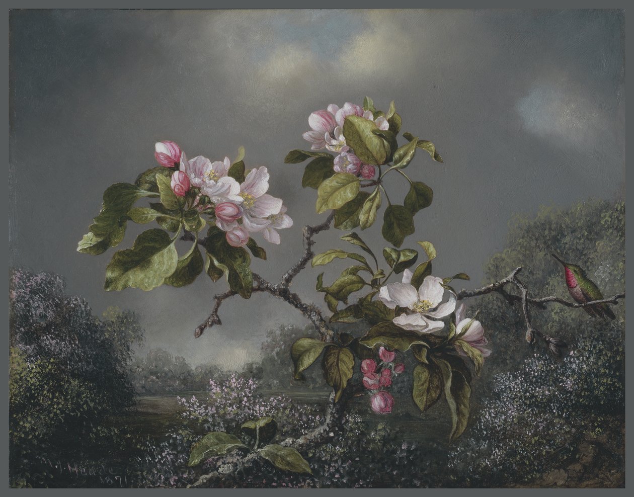 Apfelblüten und Kolibri, 1871 von Martin Johnson Heade
