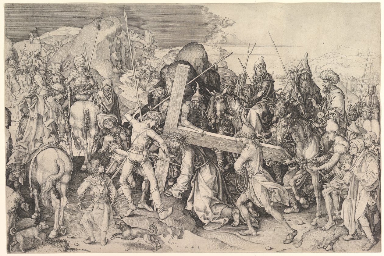 Christus trägt das Kreuz, ca. 1475-80 von Martin Schongauer