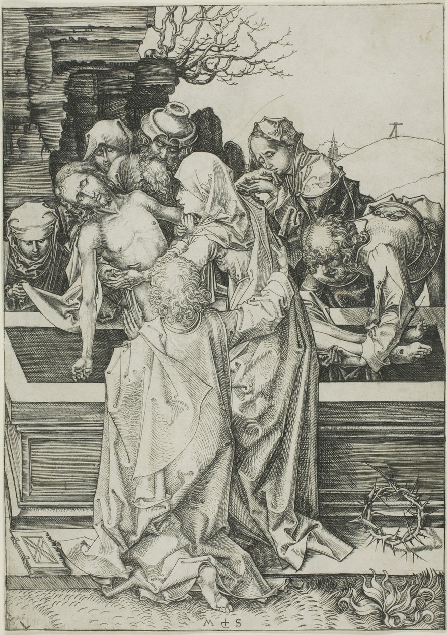 Die Grablegung, aus Die Passion von Martin Schongauer