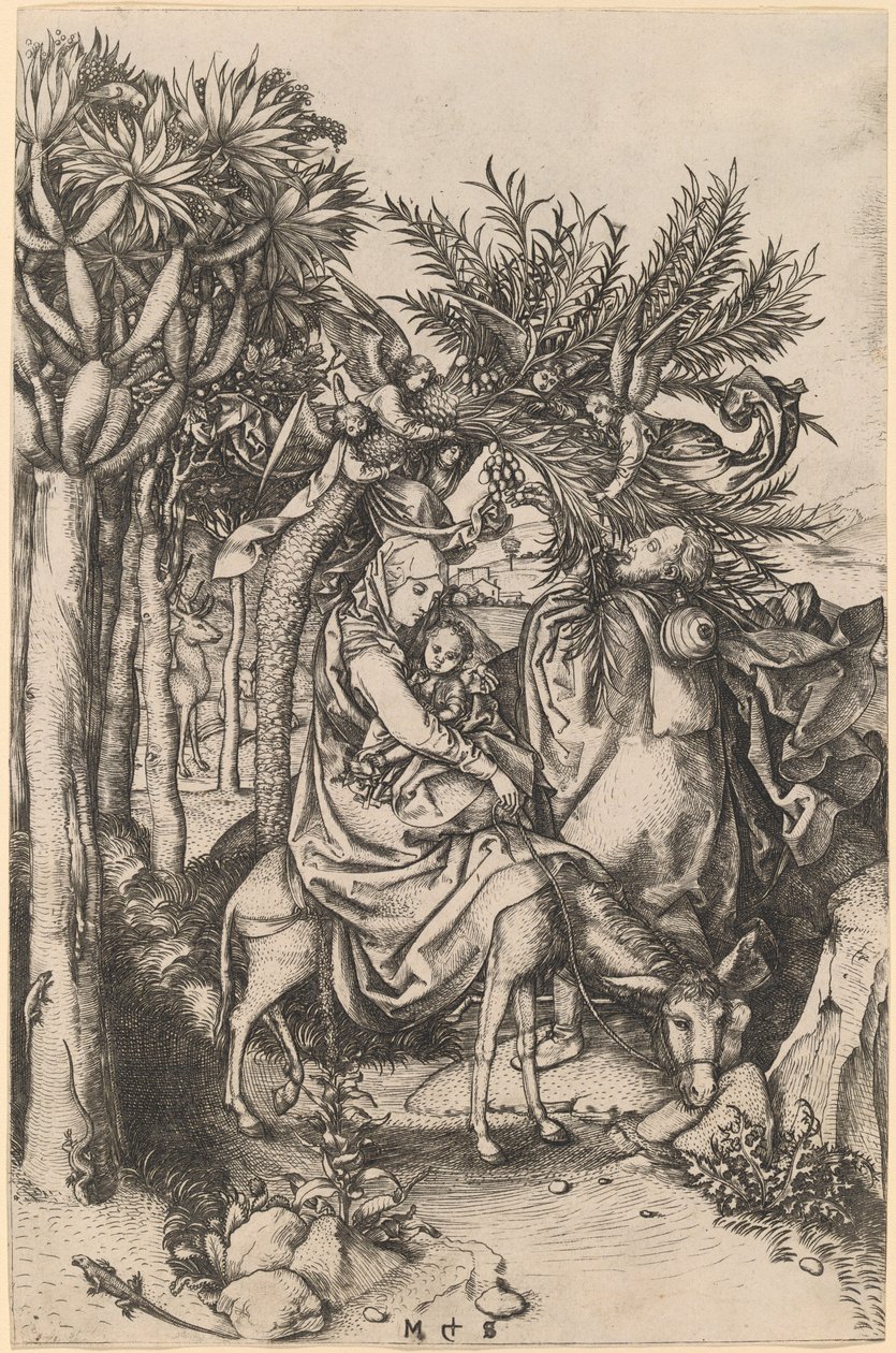 Die Flucht nach Ägypten von Martin Schongauer