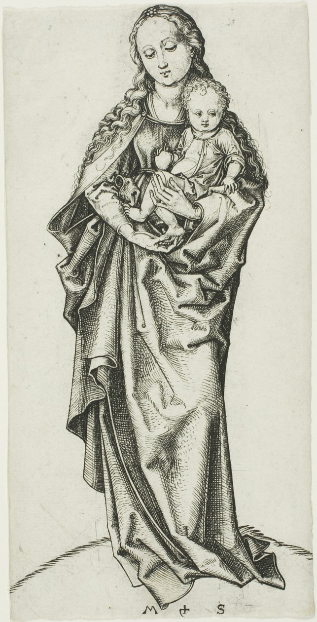 Die Madonna und das Kind mit einem Apfel von Martin Schongauer