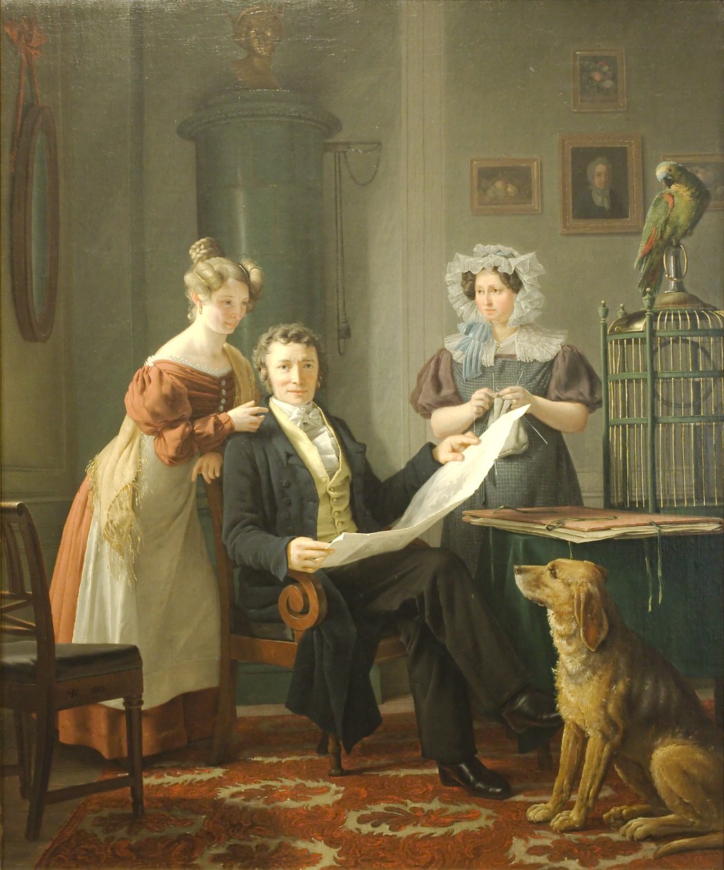 Chirurg Chr. Fenger mit Frau und Tochter von Martinus Rørbye
