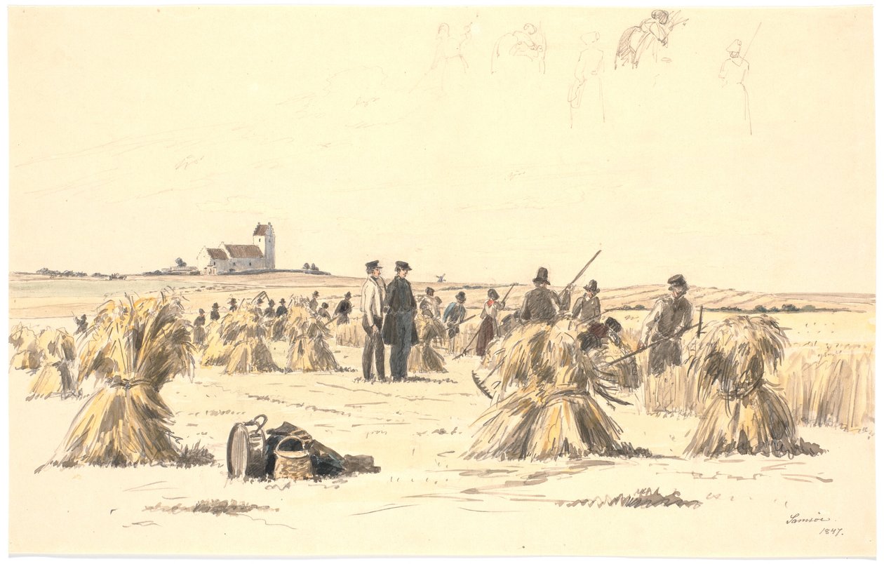 Erntearbeiter auf dem Feld von Martinus Rørbye