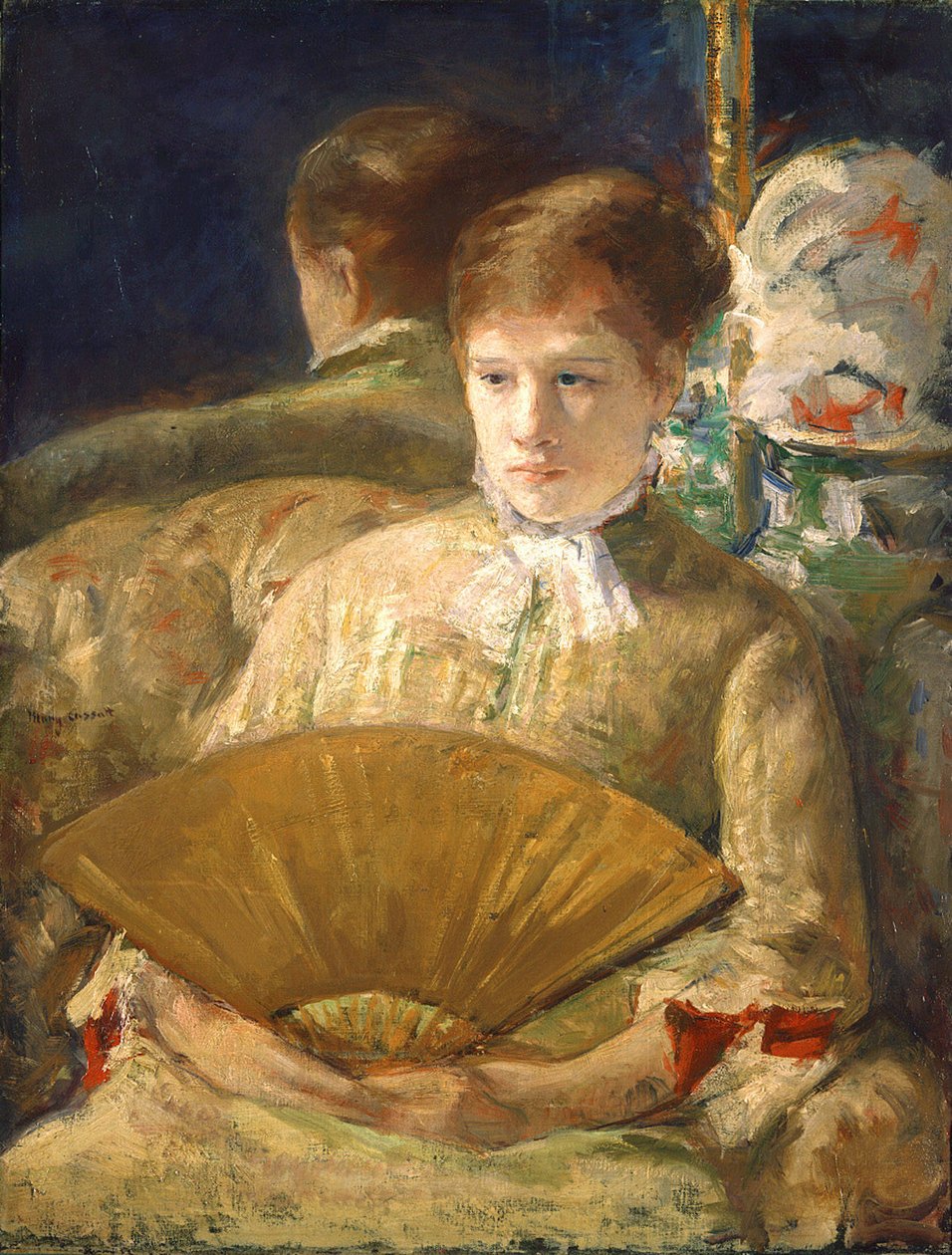 Frau mit Fächer von Mary Cassatt