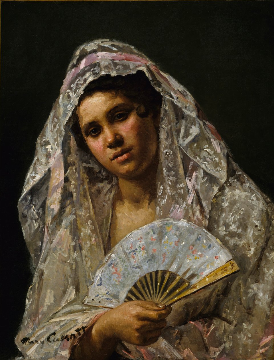 Spanische Tänzerin mit Spitzenmantilla von Mary Cassatt