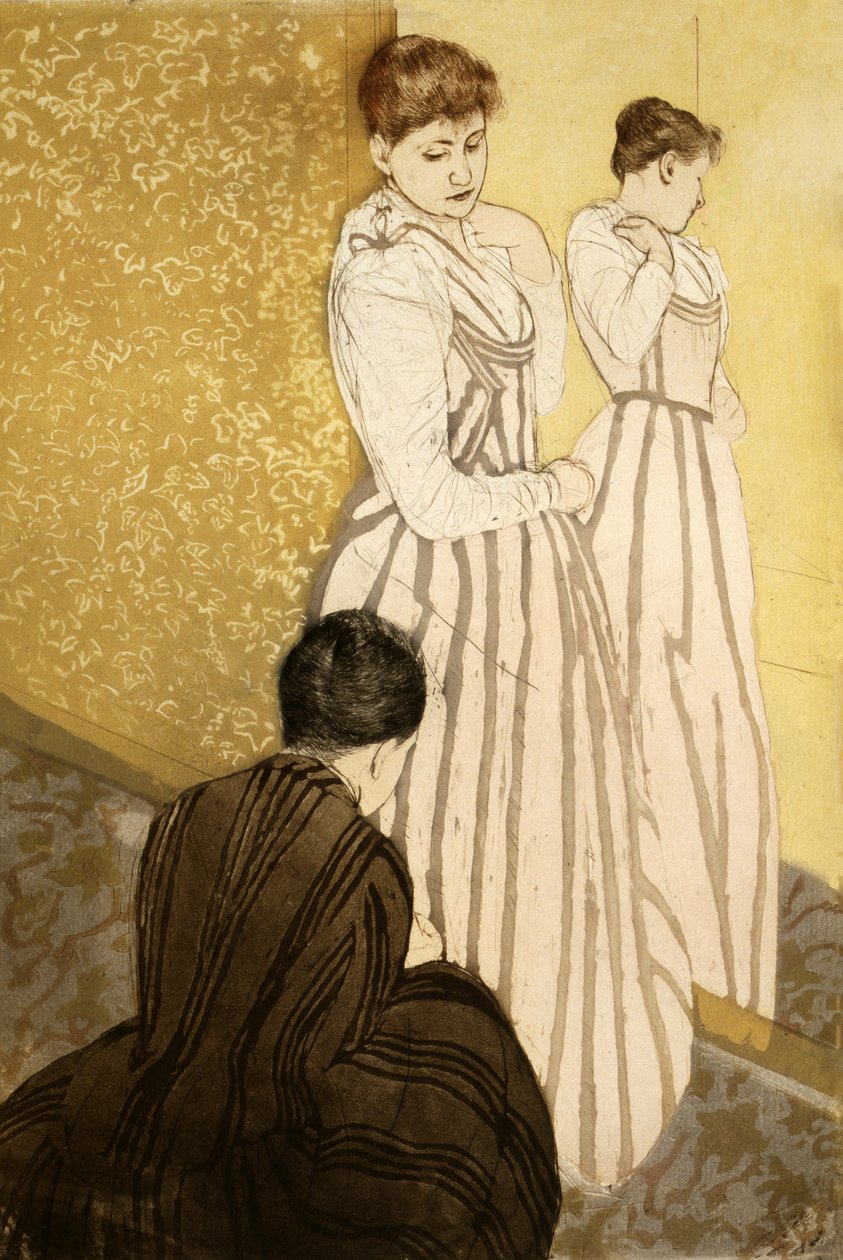 Die Anprobe von Mary Cassatt
