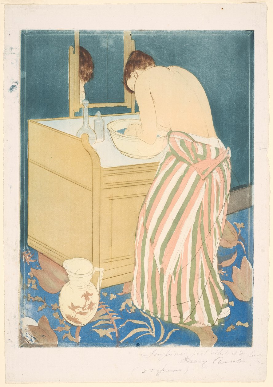 Frau beim Baden von Mary Cassatt