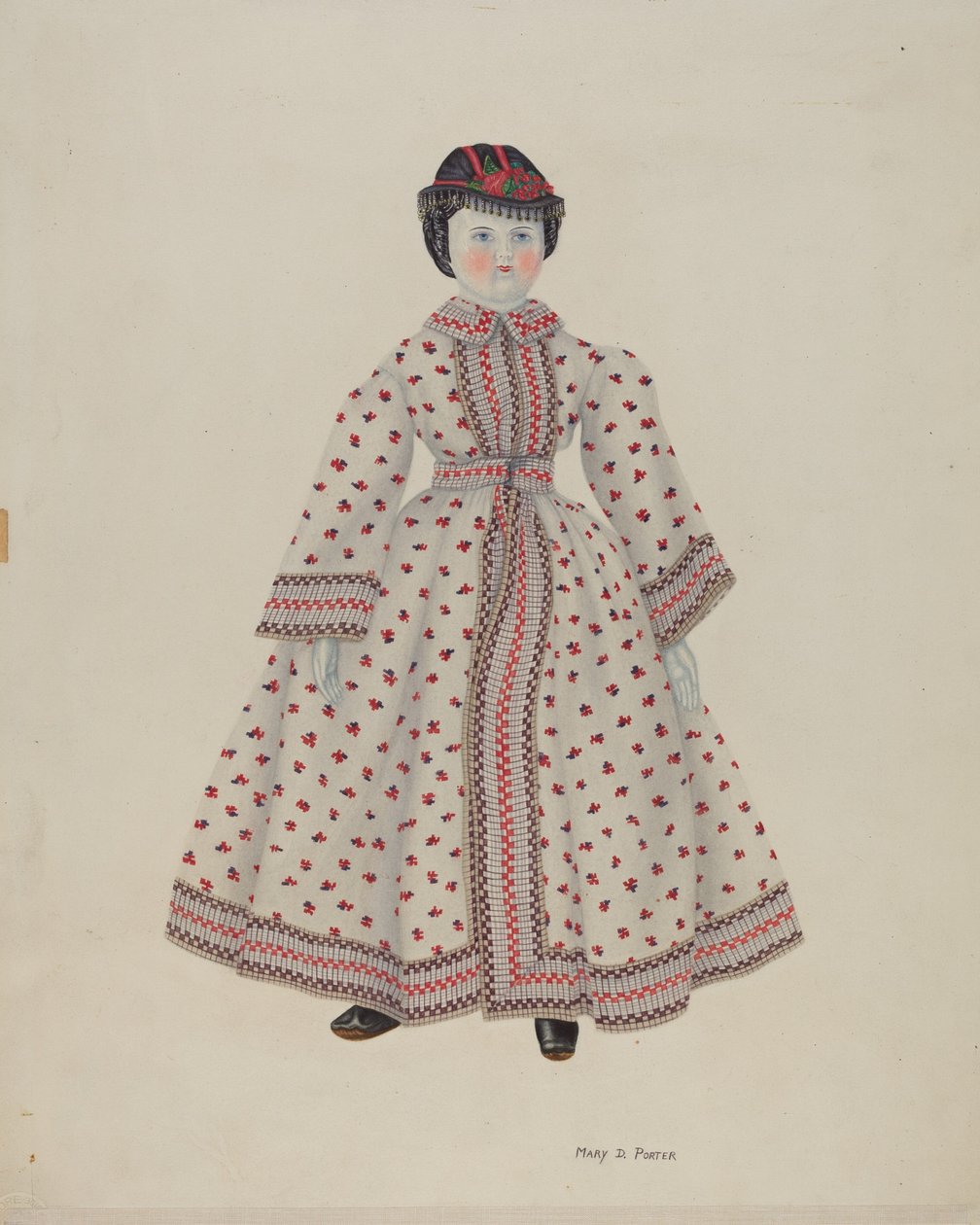 Puppe mit Porzellankopf von Mary D. Porter