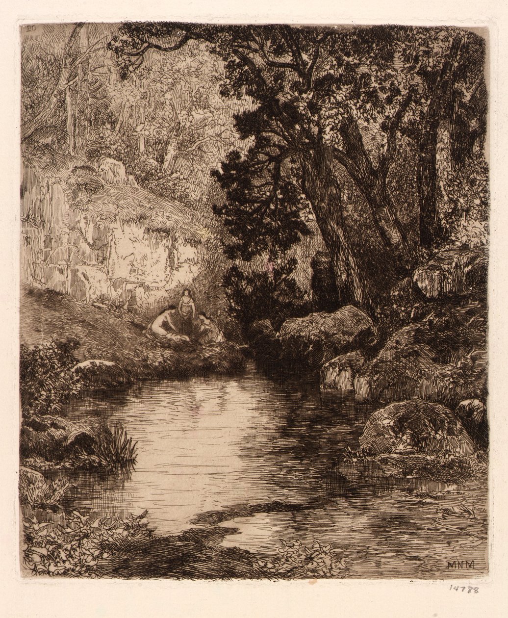(Drei Jungfrauen am Fluss) von Mary Nimmo Moran