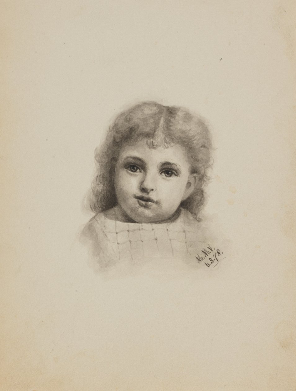 Ohne Titel (Kopf eines Kindes) von Mary Vaux Walcott