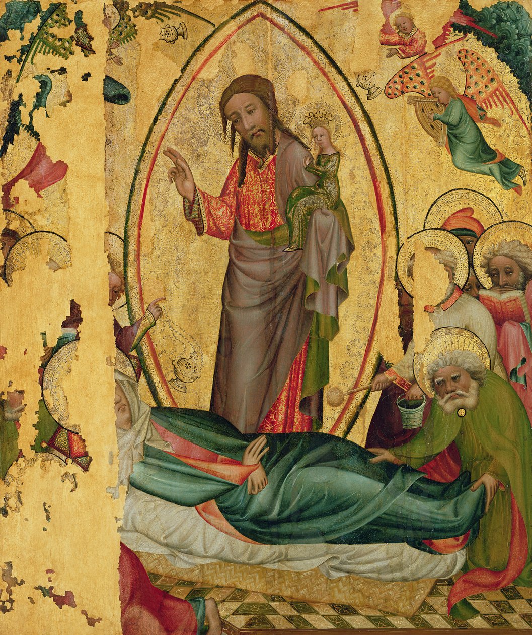 Die Entschlafung (vom linken Flügel des Buxtehude Altars) von Master Bertram of Minden