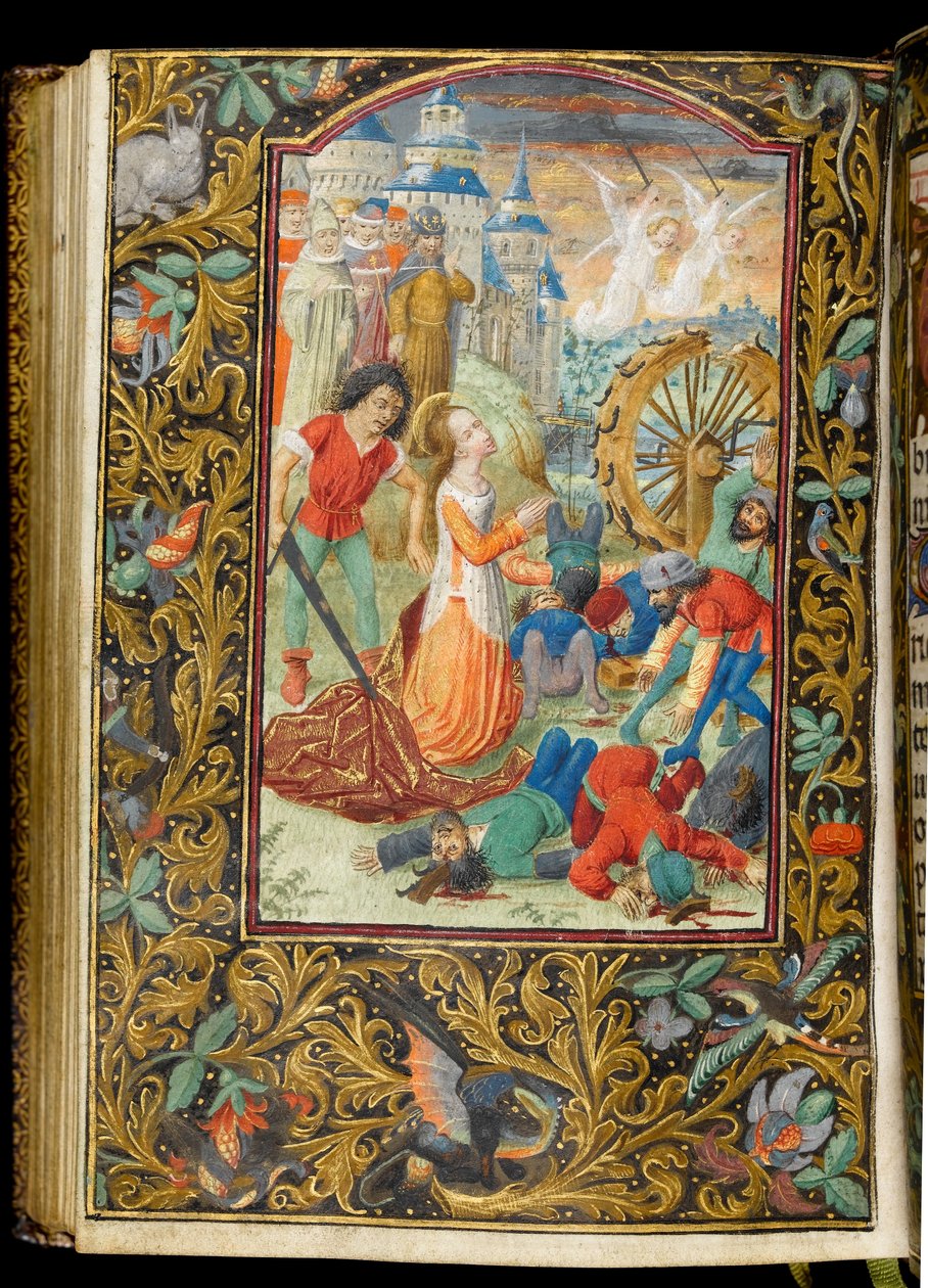Ms 268 f.140v Martyrium der Heiligen Katharina, ca. 1475 von Master of Fitzwilliam
