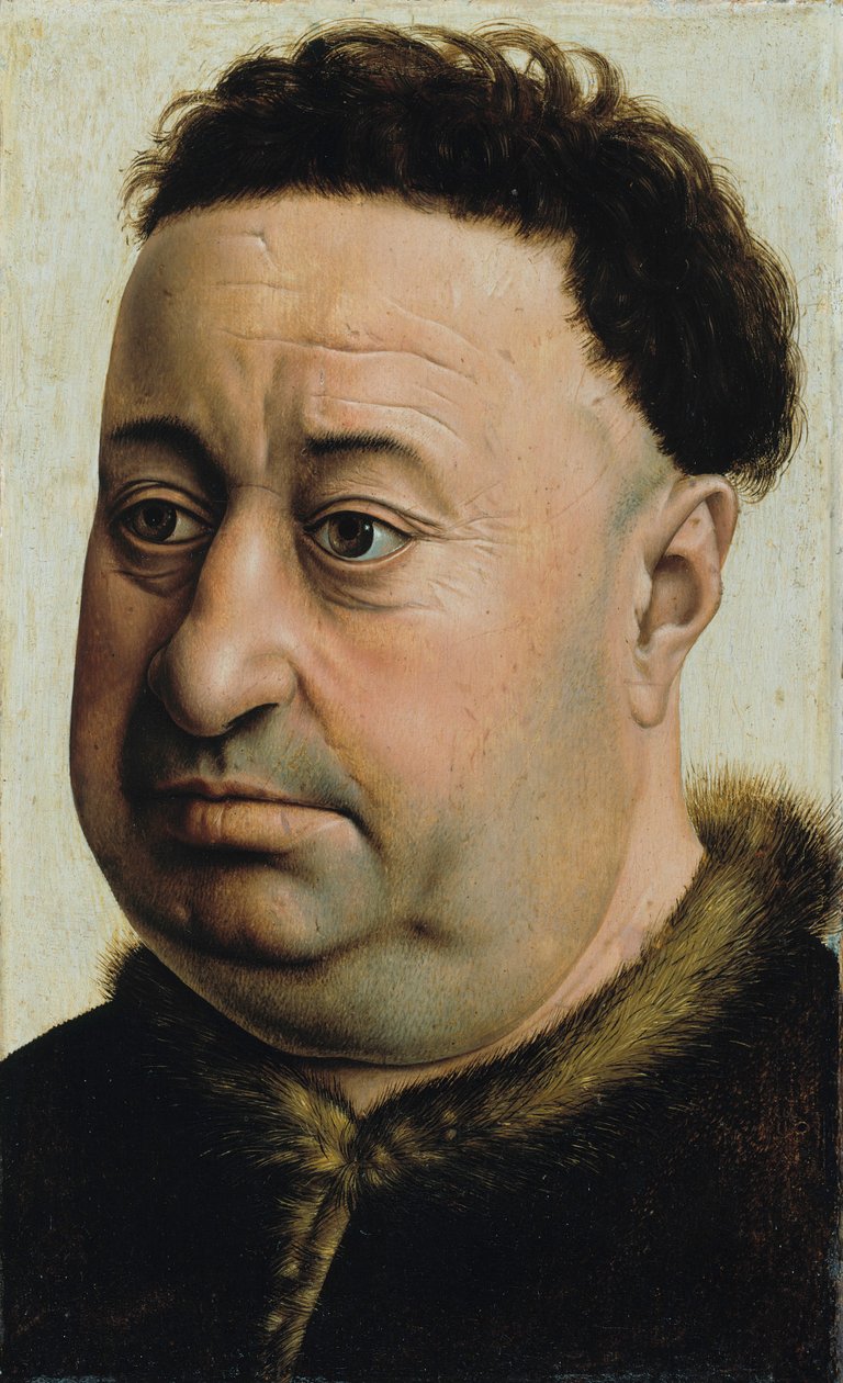 Porträt eines dicken Mannes von Master of Flémalle