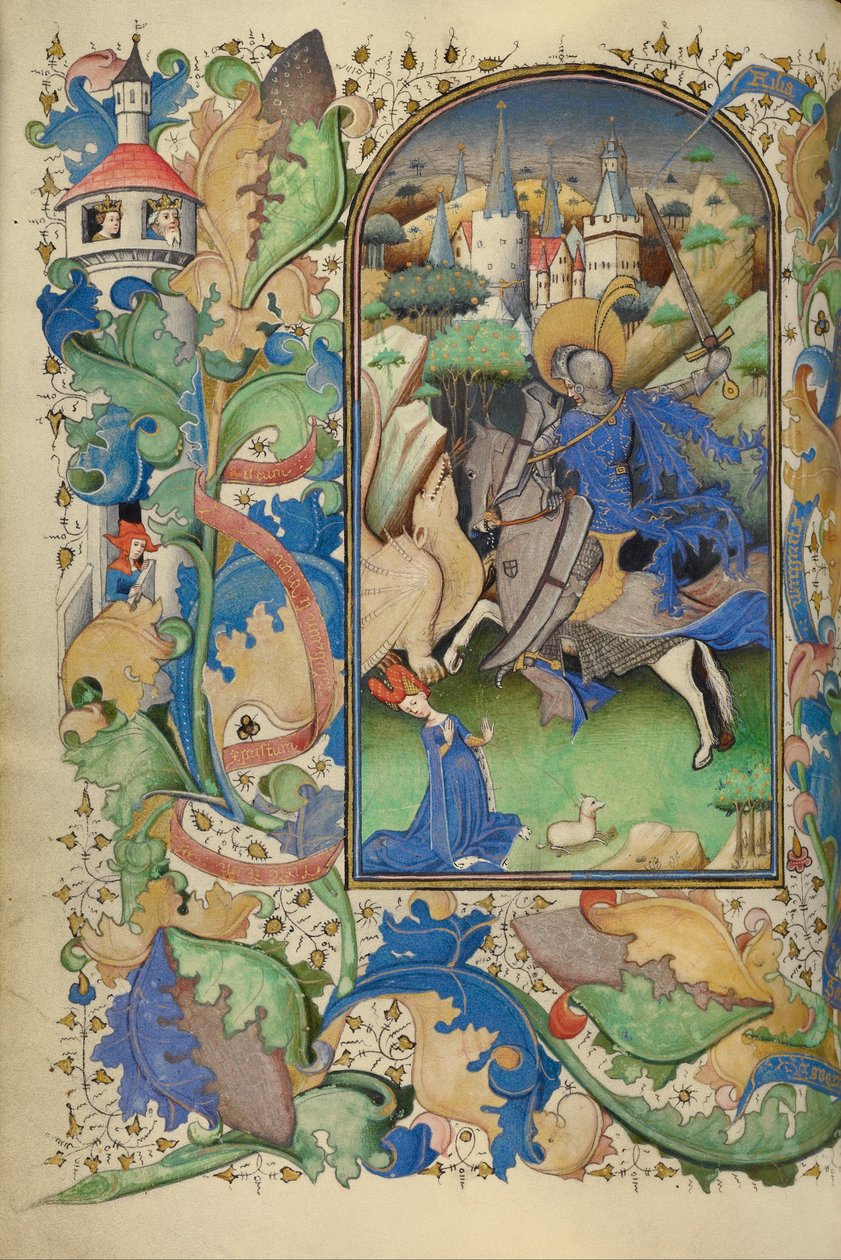Der heilige Georg und der Drache von Master of Guillebert de Mets