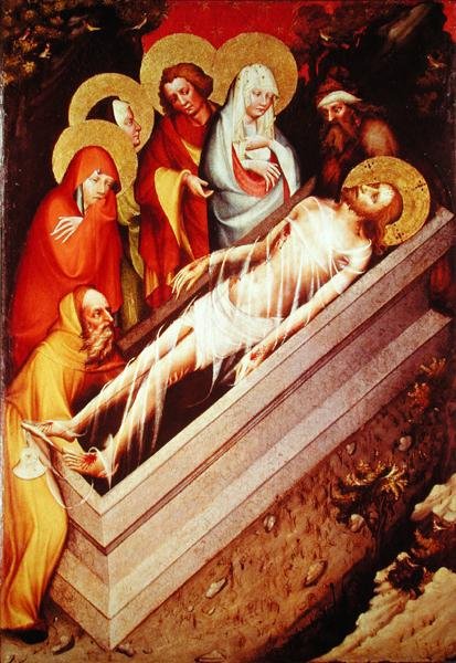 Die Grablegung, Detail vom Trebon-Altar von Master of the Trebon Altarpiece