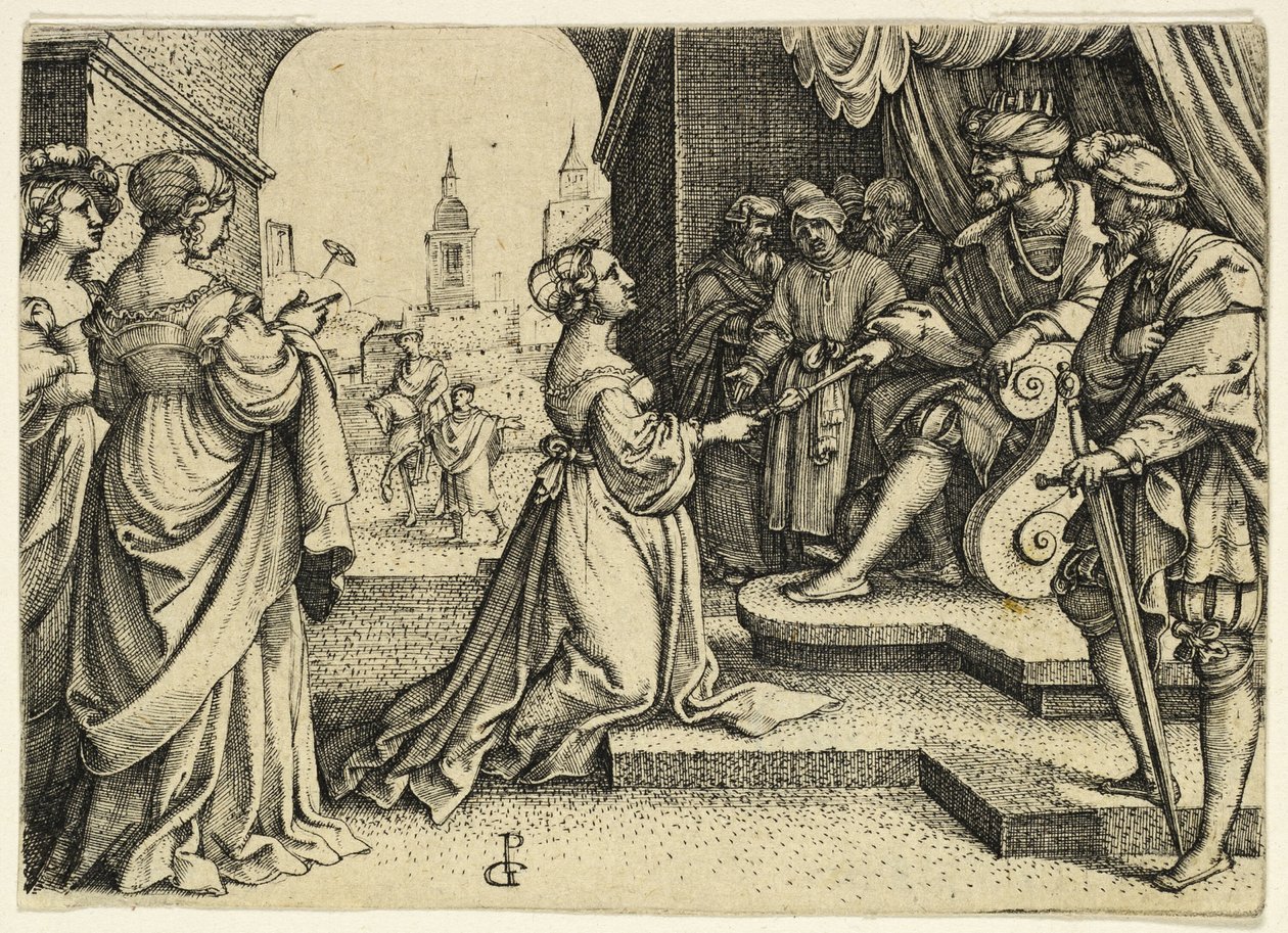 Esther vor Ahasverus von Master I.B.