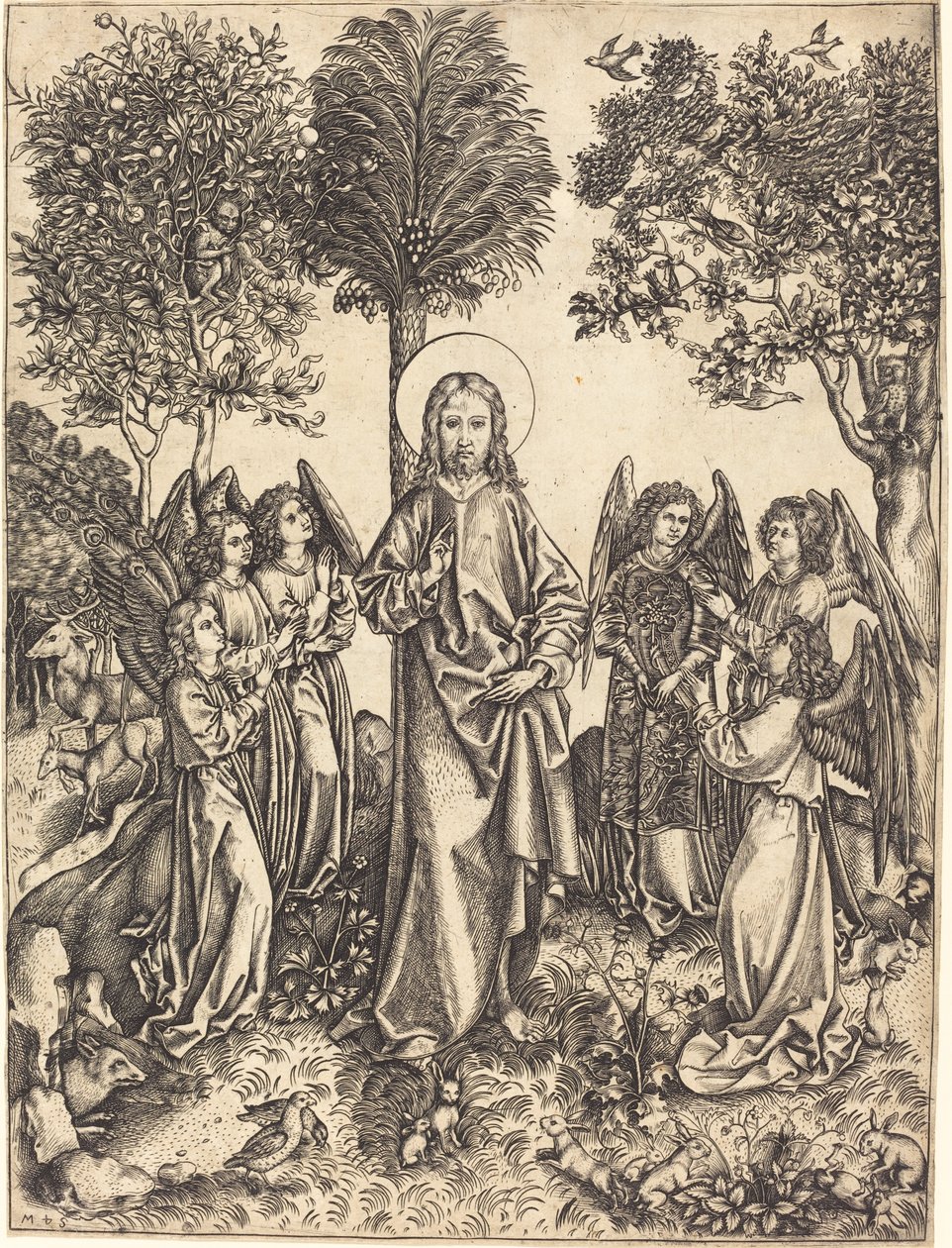 Christus in der Wüste von Engeln bedient von Master i.e.
