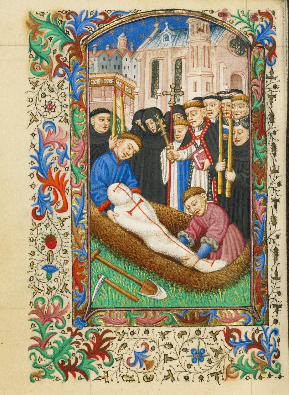 Beerdigung auf einem Kirchhof von Master of Sir John Fastolf