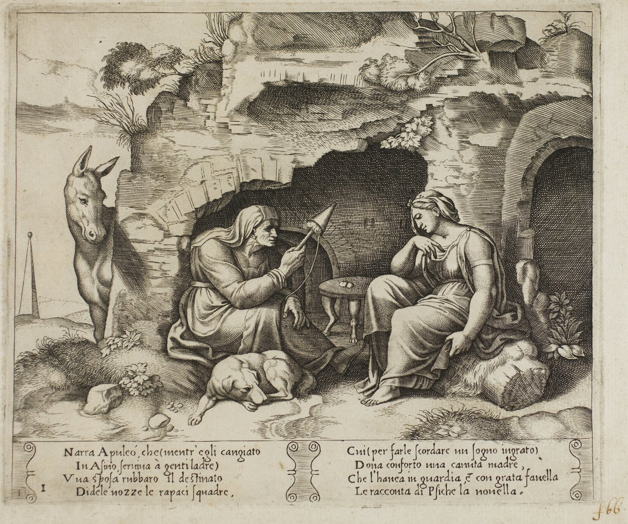 Apuleius in einen Esel verwandelt von Master of the Die