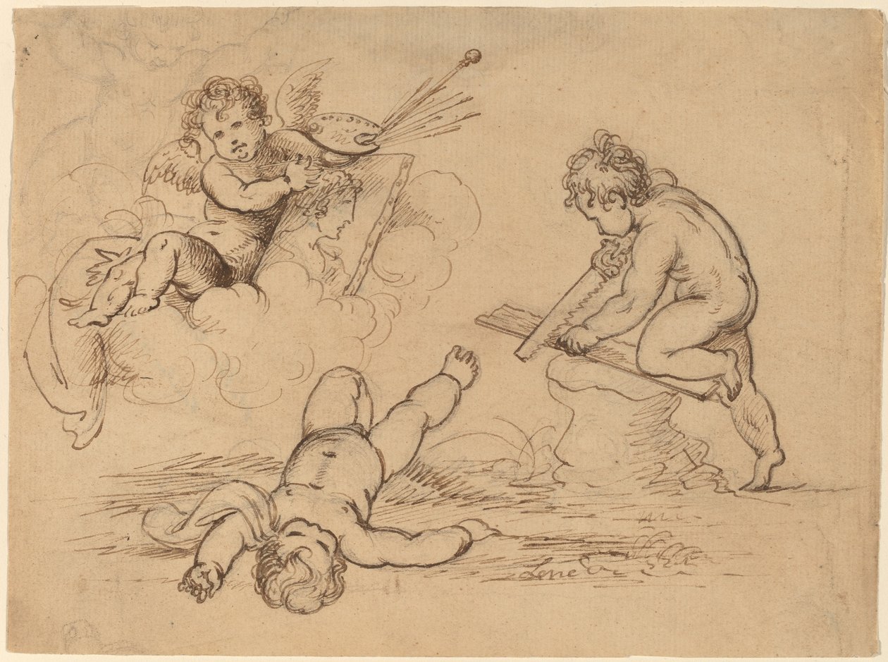 Allegorie: Vier Putti von Mather Brown