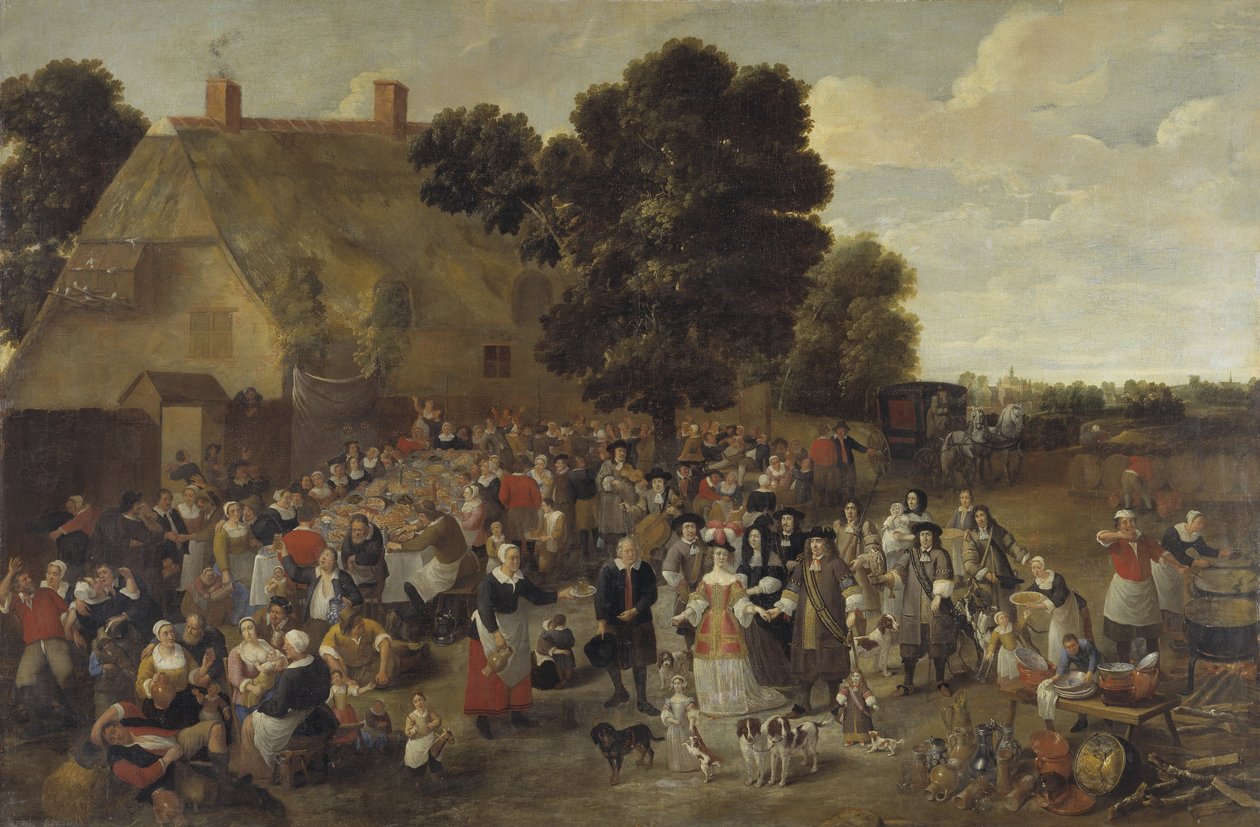 Dorfhochzeit und Fest im Freien von Matheus van Helmont