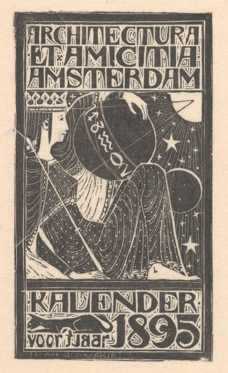 Kalenderumschlag 1895 von Mathieu Lauweriks