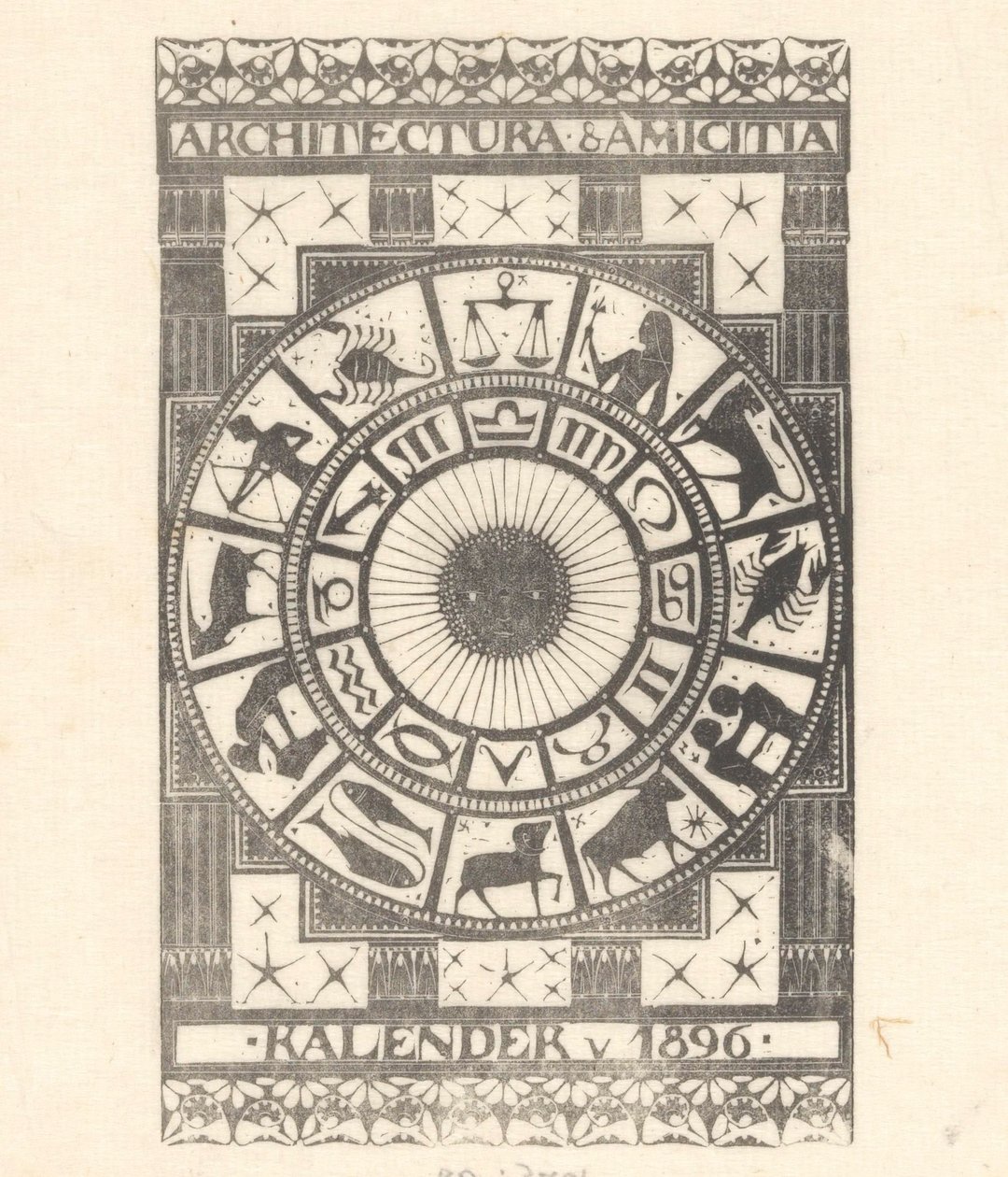 Kalenderumschlag 1896 von Mathieu Lauweriks
