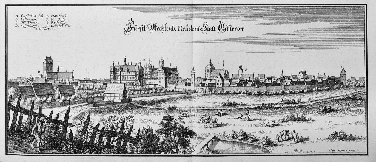 Büsterow von Matthaus Merian