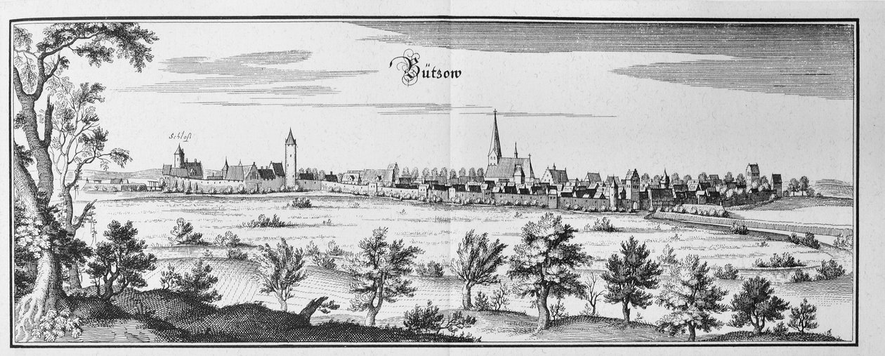 Bützow von Matthaus Merian