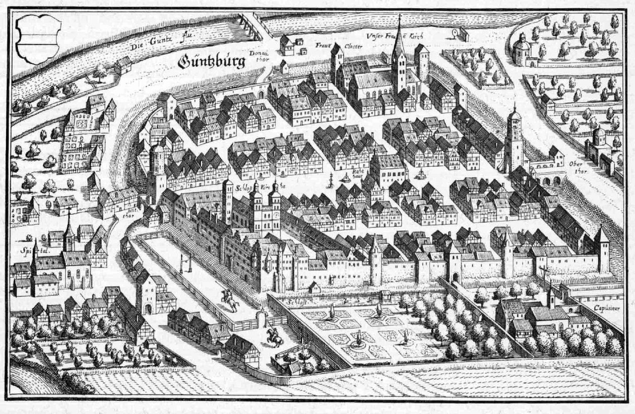 Günzburg - Auszug aus Topographia Sueviae (Schwaben) von Matthaus Merian