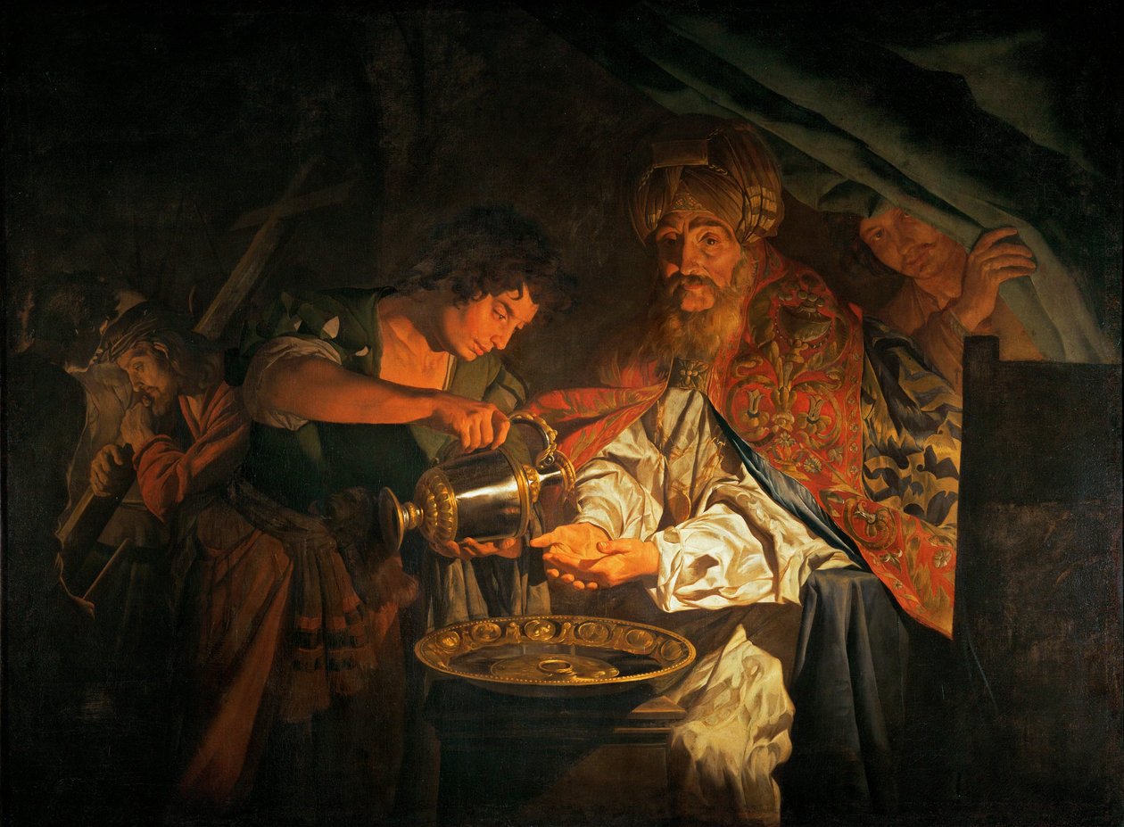 Pontius Pilatus wäscht seine Hände von Matthias (c.1600 p.1650) Stomer