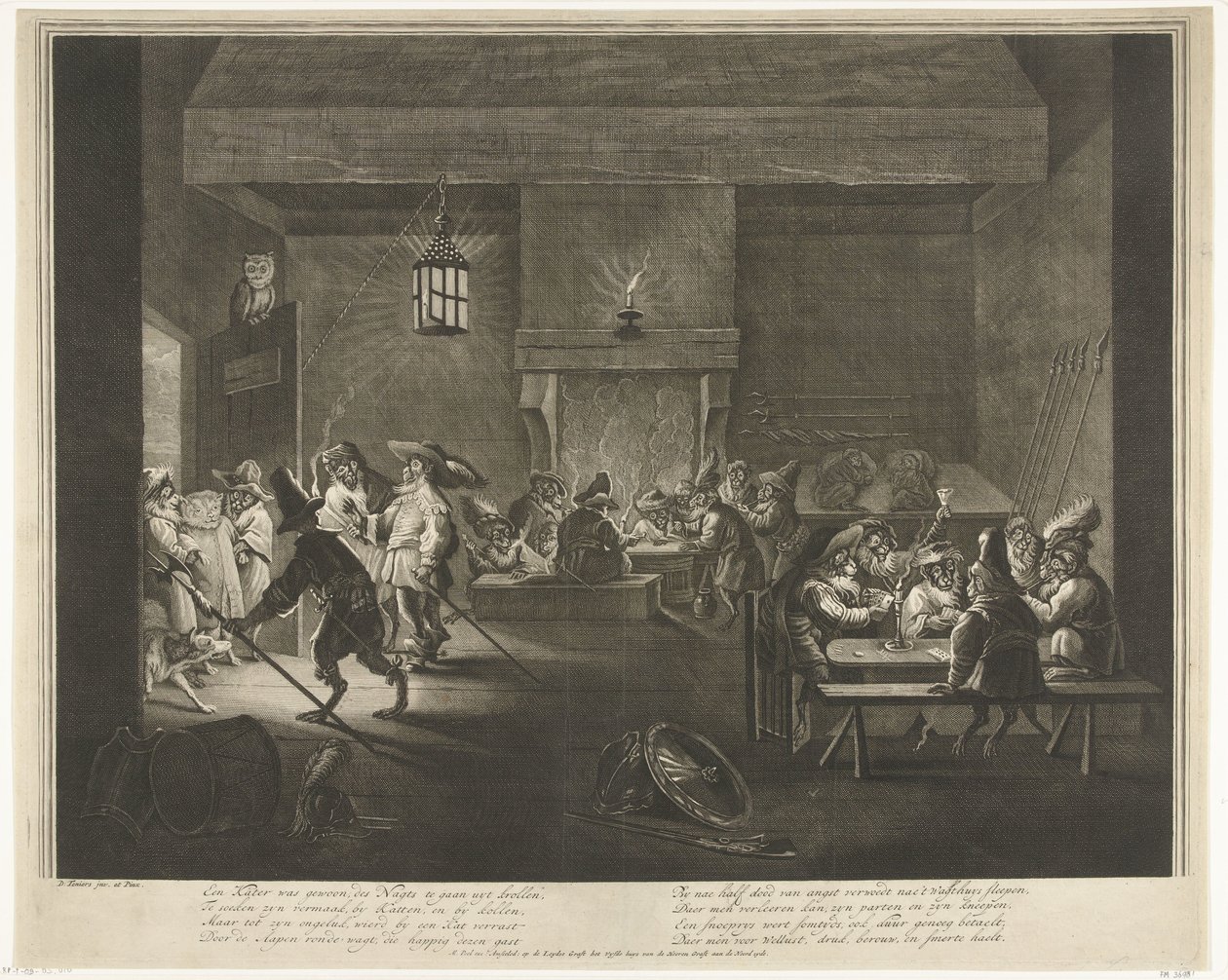 Wartezimmer mit Affen, ca. 1720 von Matthijs Pool