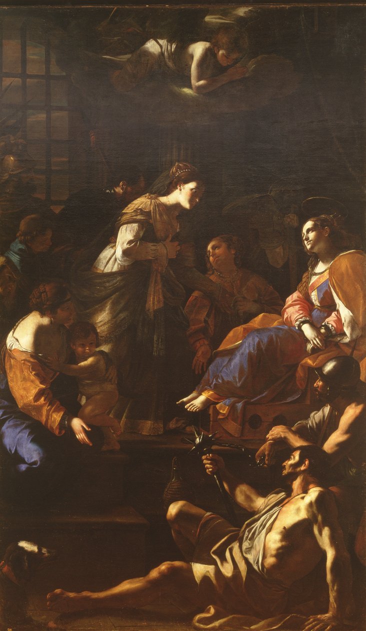 Die römische Kaiserin Faustina besucht die heilige Katharina von Alexandria im Gefängnis, ca. 1640-43 von Mattia Preti