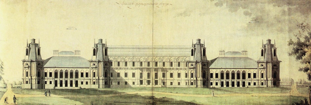 Der Zarizyno-Palast, ca. 1796 von Matvey Fyodorovich Kazakov