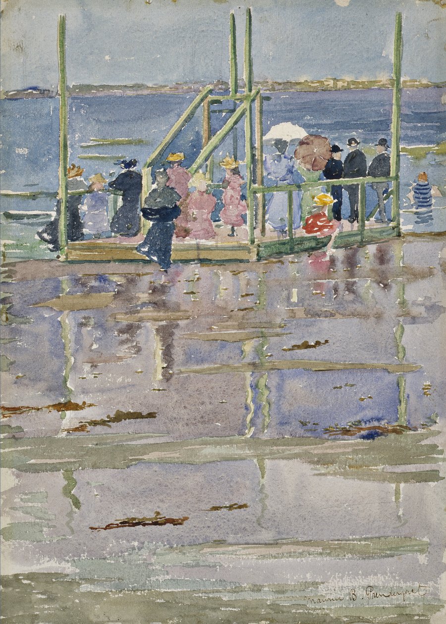 Floss bei Ebbe, Revere Beach, ca. 1896-1897 von Maurice Brazil Prendergast
