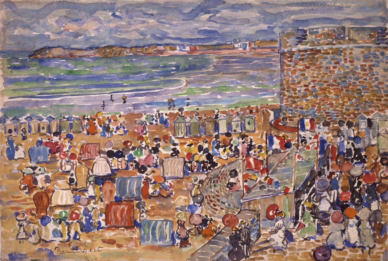 Am Strand, St. Malo, ca. 1907 von Maurice Brazil Prendergast