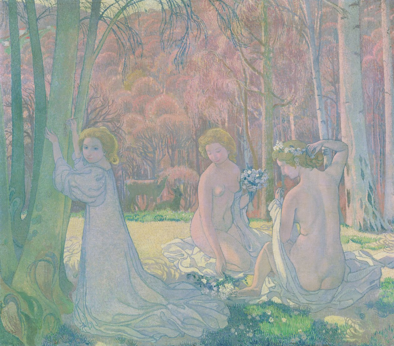 Figuren in einer Frühlingslandschaft, 1897 von Maurice Denis