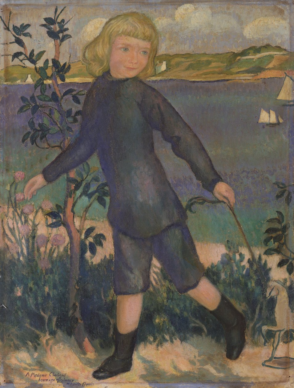Joel mit einem Holzpferd in Perros, c.1896 von Maurice Denis