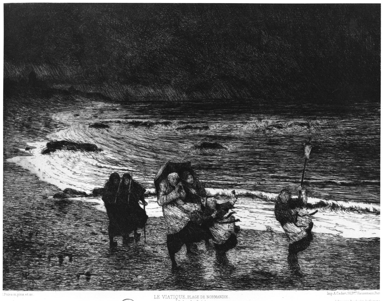 Viaticum an einem Strand in der Normandie, 1874 von Maurice Poirson