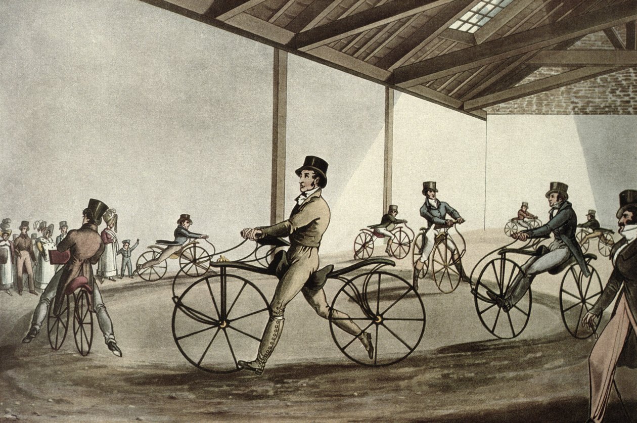 Der Fußgänger-Curricle, patentiert von Dennis Johnson, ca. 1819 von Maurice Rousseau