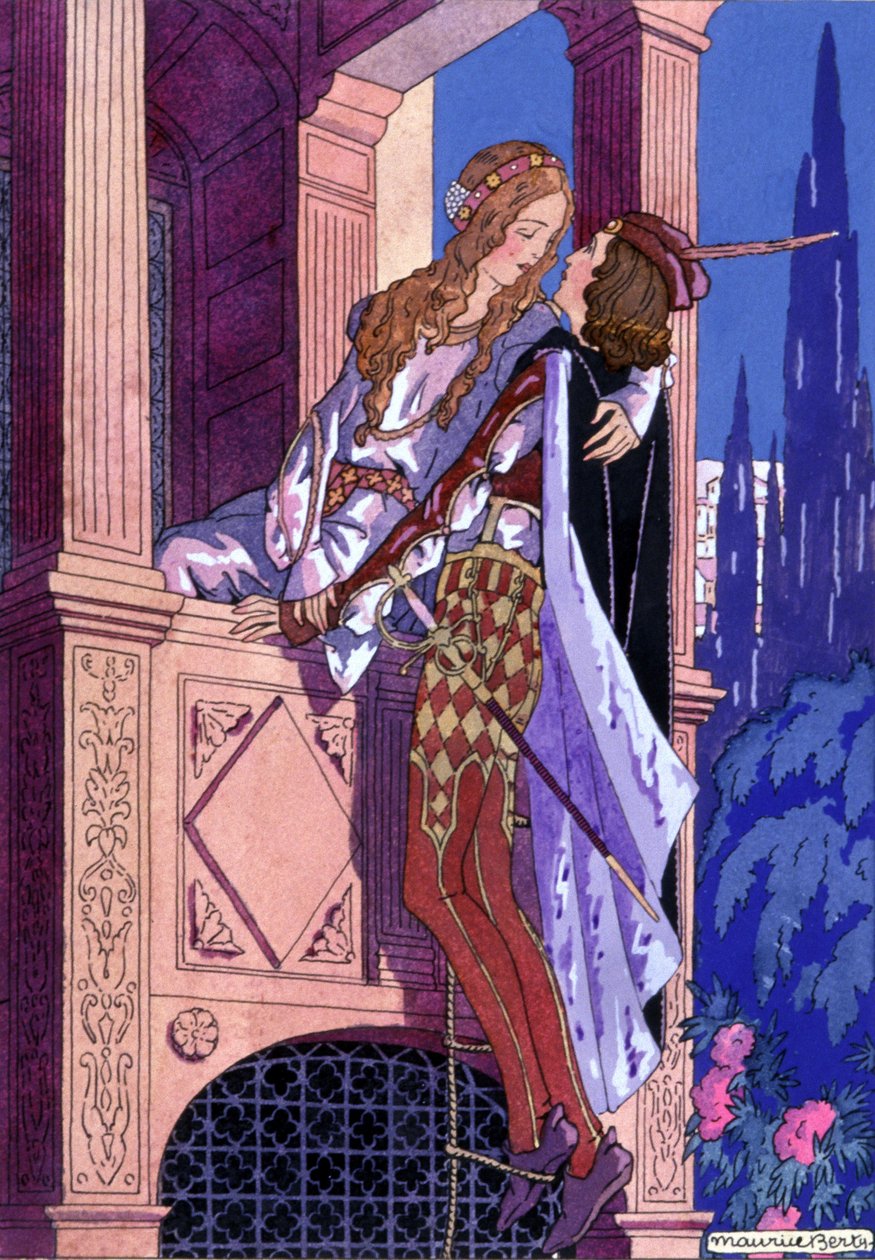 Romeo und Julia, ca. 1930 (Illustration) von Maurice Berty